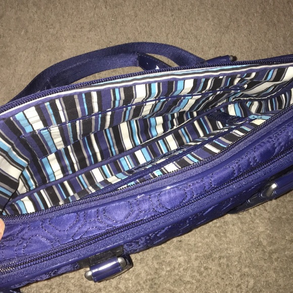 Vera Bradley Navy Blue Quilted Two-zip Laptop Bag - Picture 3 of 7